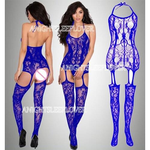 Porn Sexy Lingerie Bodysuit Underwear Sleepwear Women Fetish Tight Open Crotch Teddies Costumes Catsuit Mesh Baby Doll Mujer