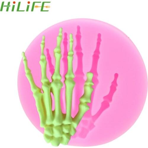 HILIFE Skeleton Hand Shape Cake Mold Silicone Dining Bar Fondant Baking Tools Cake Decoration Halloween Theme