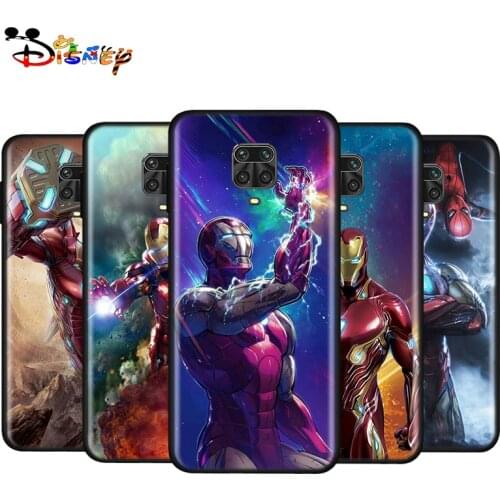 Silicone Soft Cover Superhero Iron Man For Xiaomi Redmi Note 10S 10 9 9S 9T 8T 8 7 6 5 Pro Max 5A 4X 4 5G Black Phone Case
