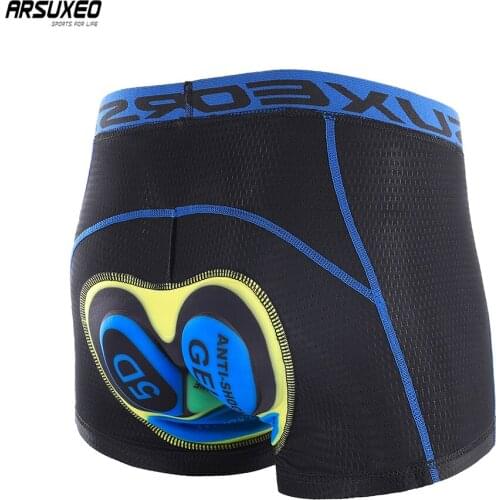 ARSUXEO Cycling Shorts Upgrade 5D Gel Padded Cycling Underwear Bike Shorts MTB Shockproof Compression Tights Riding Underpant