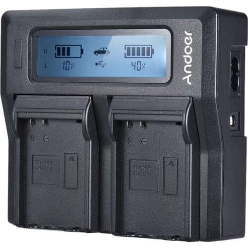 Andoer NP-FZ100 Camera Battery Charger for Sony Dual Channel LCD Camera Battery Charger for Sony A7III A9 A7RIII A7SIII