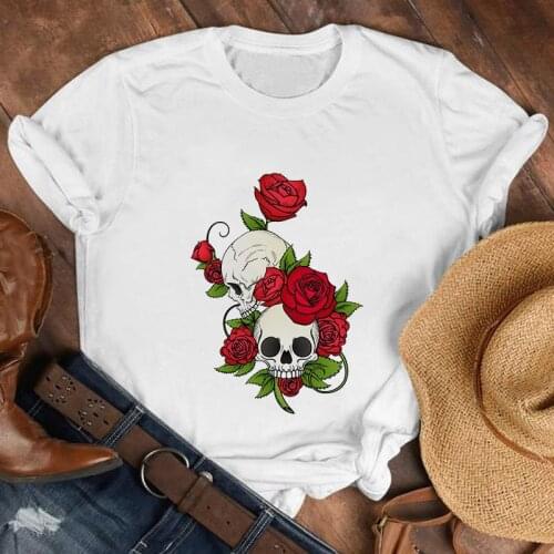 Lady Cartoon Butterfly Floral Elegant T Shirt Women Harajuku Clothes Tshirt Cute Female T-Shirt Kawaii Tees Ullzang