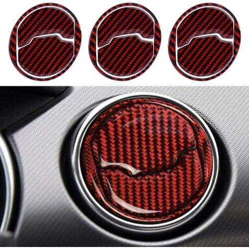 1Set Car Interior Front Air Vent Outlet Cover Trim Cap Carbon Fiber Fit for Ford Mustang 2015 2016 2017 2018 2019