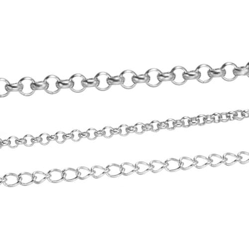 1 meter Stainless steel Chain round Necklace DIY material High Quality Diy Jewelry Findings Accessories