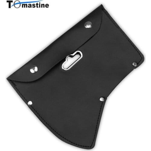 1 PCS Snap Closure Axe Cover Blade Protection Leather Tool Bag Black Hanging Waistband Hand Tool Parts Bag With Hook Hole