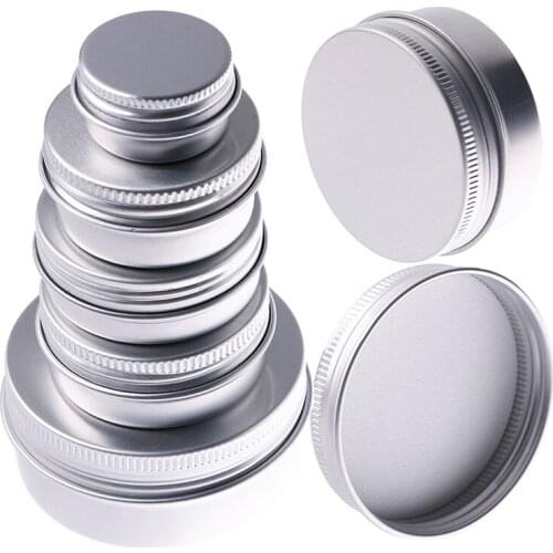 1PC Reusable Round Screw Mouth Empty Aluminium Bottles Storage Boxes Oil Wax Cosmetic Pot Portable Travel Tin Packing Box