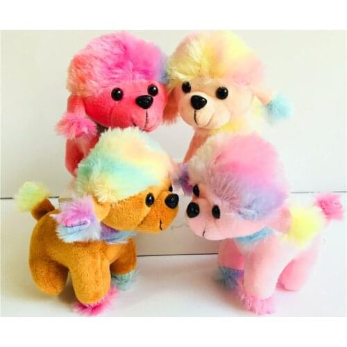 10PCS 13cm Colorful Dog Pretty Decoration Bag Plush Mini Pendant Keychain Doll Ring Toy