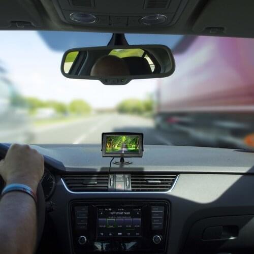 4.3 Inch TFT-LCD Color Display Sun Visor Car LCD Monitor Dashboard Screen Parking Monitor Stand Type Muti-Language