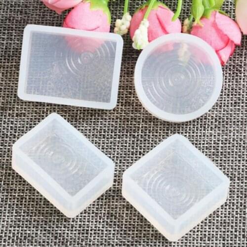 4Pcs DIY Water Ripple Clear Silicone Molds DIY Resin Water Wave Necklace Pendant Casting Molds Kit Jewelry Making Tools