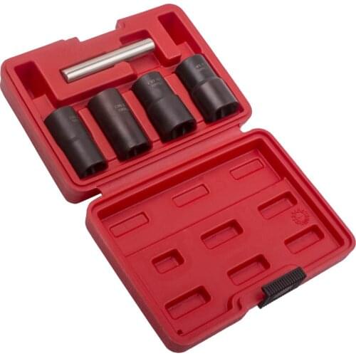 5pcs Twist Socket 1/2” Drive Lock Nut Worn Remover 17 19 21 22mm Straight Rod Drop Shipping