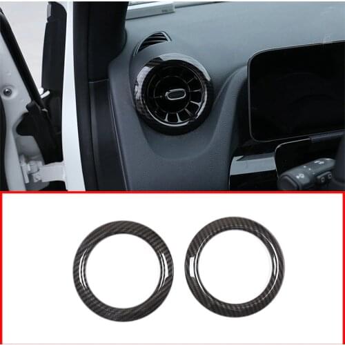 For Mercedes Benz B GLB Class W247 X247 B200 2019-2020 ABS Chrome/Carbon Fiber Side Air Outlet Ring Car Accessories Interior