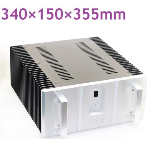Decoder Rear Power Amplifer Chassis Size W340 D155 D355 All Aluminum Small Armor Case Heat Dissipation Handle 3415 DIY DAC Amp