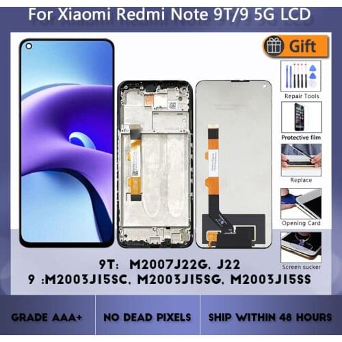 For Xiaomi Redmi Note 9T J22 LCD Screen Display+Touch Panel Digitizer For Redmi Note 9 5G Replacement