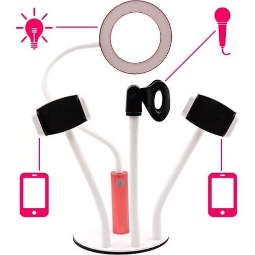 Photo Studio Selfie LED Ring Light with Cell Phone Mobile Holder for Youtube Live Stream Makeup USB Ring Lamp for iPhone/Android