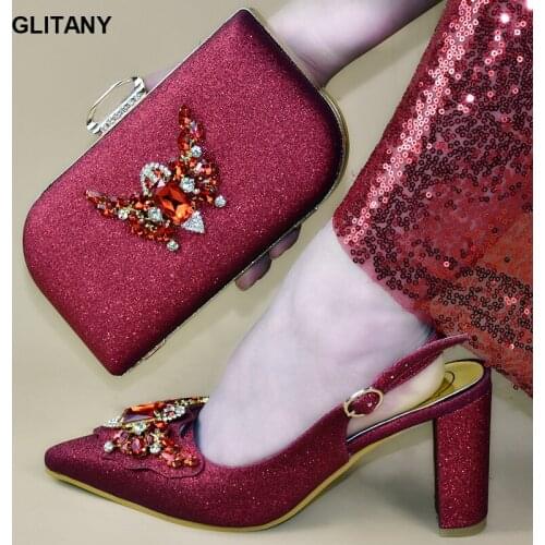African Shoe and Bag Set Matching Shoes and Bag Set In Heels Designer Shoes Women Luxury 2020 Italian Shoes with Matching Bags