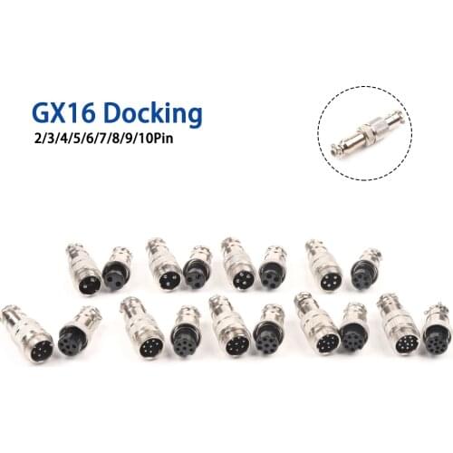 1set GX16 2/3/4/5/6/7/8/9 Pin Docking Male & Female 16mm Circular Aviation Socket Plug Wire Panel Connectorire Panel Connector