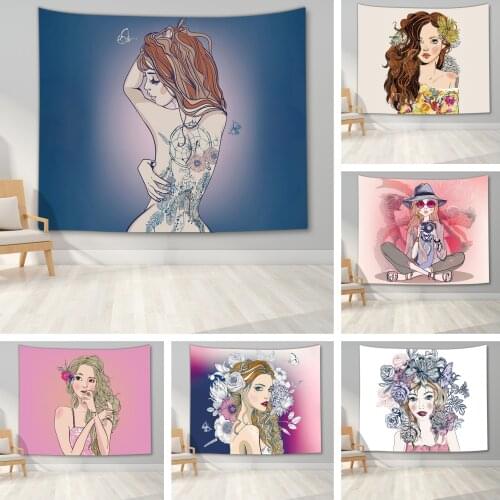 Beauty Girl Tapestry Wall Hanging Home Decor Tapestry Wall Art Blanket for Teen Girl Room Bedroom College Dorm Decor