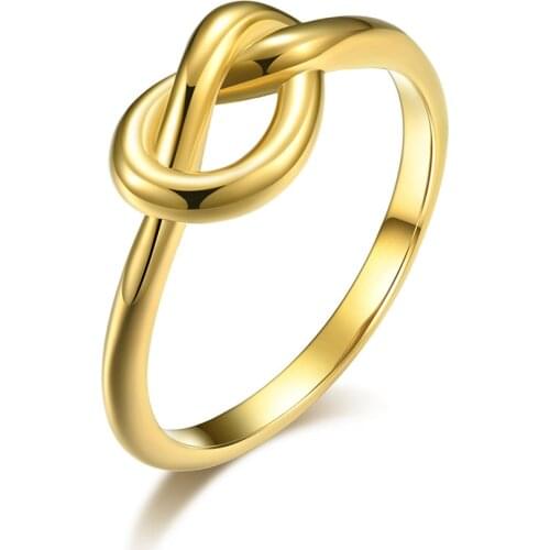Fashion Twisted Knotted Ring for Women Men Stainless Steel Jewelry Friendship Forever Best Gift Size 4-Size 11