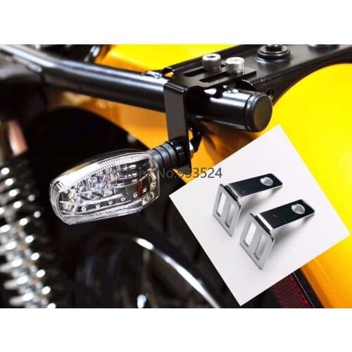 Motorcyle Rear Turn Signal Relocater Holder Seat Mount Bracket Bobber Triumph Chrome