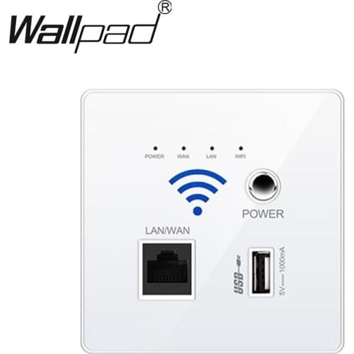 7 Colors 300M Wall Embedded Wireless WIFI AP Router Acrylic Panel USB Socket Outlet Wall Charger WiFi Smart Socket 5V 1000MA