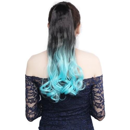 Neitsi 22" Long Synthetic Ponytail Hair Extension Heat Resistant Synthetic Natural Wave Pony Tail for Woman Fake Hair