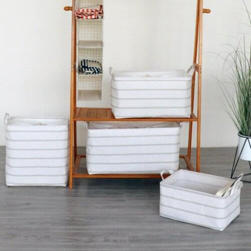 New stripe Laundry Hamper Foldable Clothes Storage Baskets Home decoration storage barrel kids toy organizer bucket AU1148