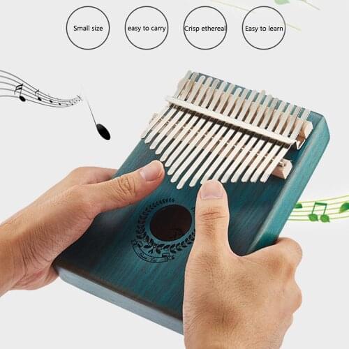 Portable 17Keys Tones Kalimba Thumb Piano Wooden Mahogany Body Beginner Musical Instrument Tune Hammer Solid Pine Festival Gift