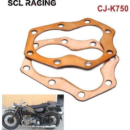 SCL Racing 1Pair Ural Motorcycle Pure Copper Cylinder Head Gaskets For CJ K 750 24HP K750 M1/M72/R71 Suit Bavarian