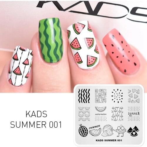 Nail Art Stamping Templates Nail Stamper Plate Image Summer Watermelon Design Printer Nail Printing art Stencils
