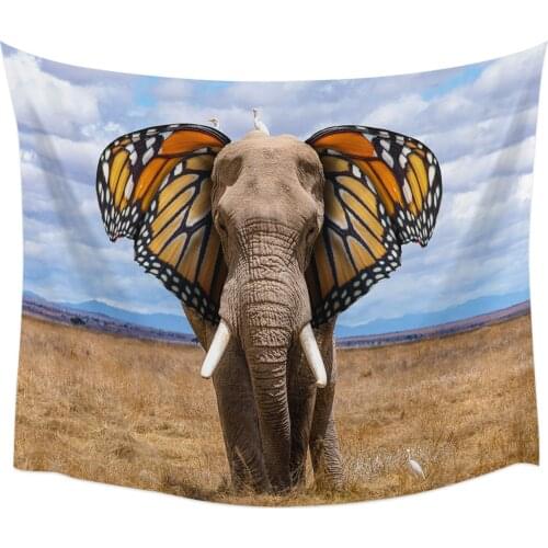 Elephant Butterfly Ears Abstract Tapestry Wall Hanging Home Wall Decor Blanket Bedroom Tapestry Yoga Mat