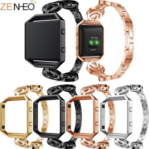 Replace Metal fashion luxury Strap For Fitbit Blaze Stainless Steel For Fitbit Blaze Watch Ladies Wristband With Frame