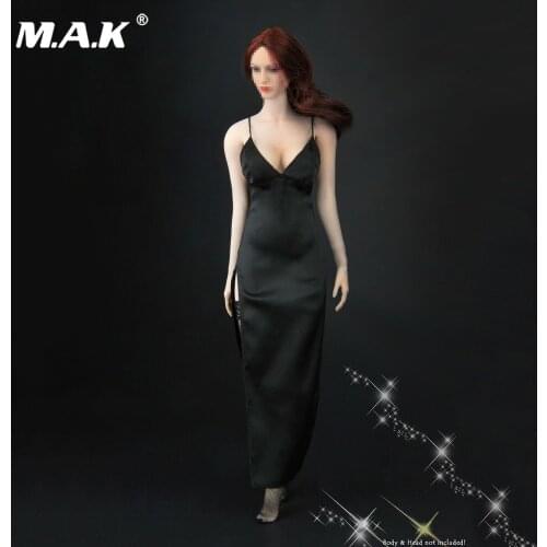 Sexy 1/6 Female Figure Clothes Set ZY5025 Black Evening Dress Stockings Clothing Set for 12" Action Figure Body Accessory