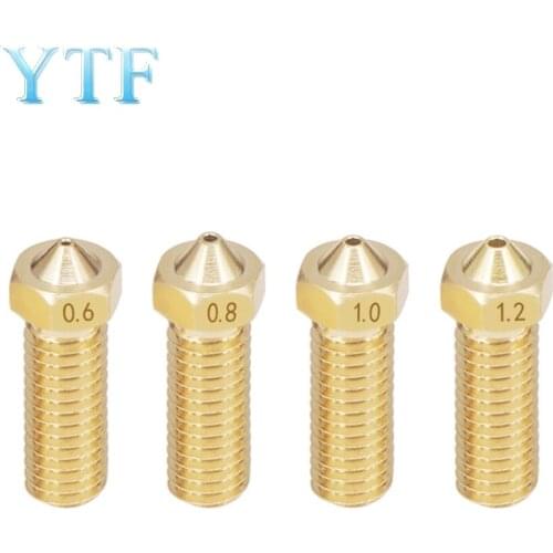 5pcs Nozzles 3D Printer All Metal Brass 3D Lengthen Extruder Nozzle 0.2/0.3/0.4/0.6/0.8/1.0/1.2mm for 1.75/3mm Supplies E3DV6