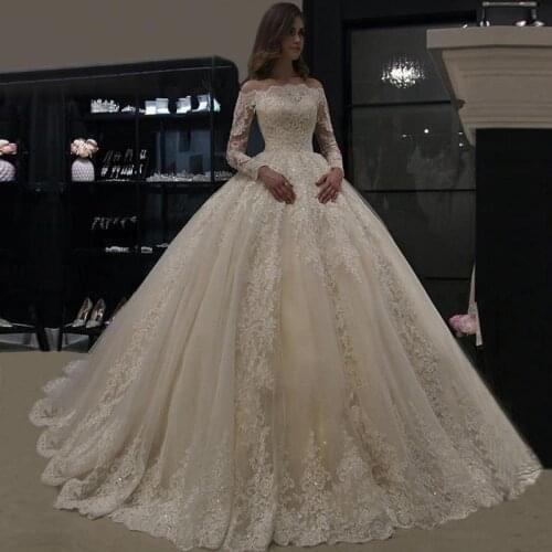 Wedding Dress 2021 Luxury Long Sleeve Lace wedding gowns vestido de noiva robe de mariee vestidos de festa Bride Dress