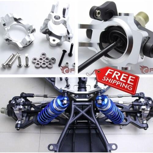 1/5 rc car gas Fid Front wheel Hub carrier brace bracket set + Stainless steel steering column for Losi 5IVE t