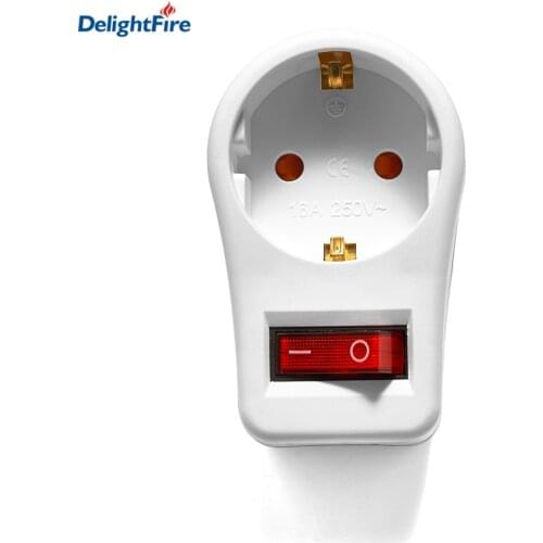 Extend Socket EU 16A 250V 4.8mm 2 Pin European Standard Expansion Socket with ON/OFF Switch Power Extension Plug Converter