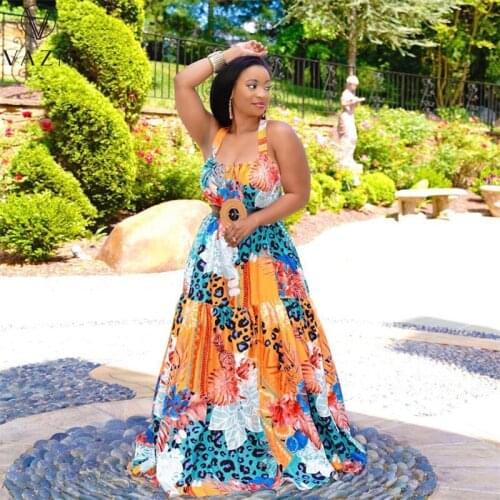 VAZN 2021 Long Dresses Arrival Summer Boho V-Neck Sleeveless Party Beach Floral Print Maxi Dress Casual Sundress