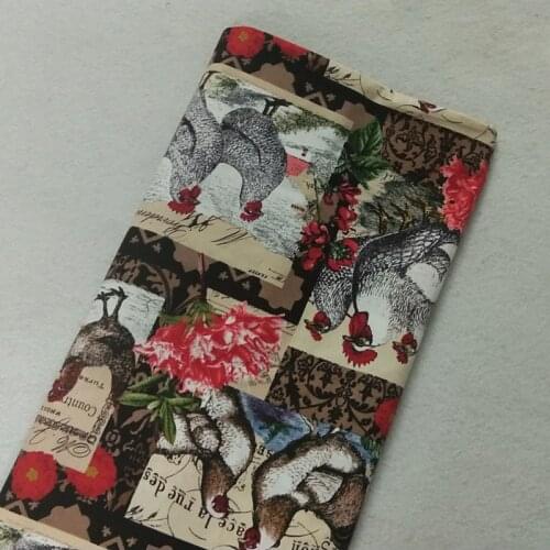 Vivid Farm Animal Cock Printed Cotton Fabric 50x105cm Rooster Fabric Patchwork DIY sewing Cloth Dress Home Decor