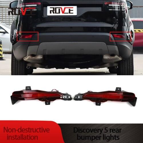ROVCE 2 Pcs Rear Reflector For Land Rover Discovery 5 LR082083 LR082084 L462 Tail Bumper Lamp Light