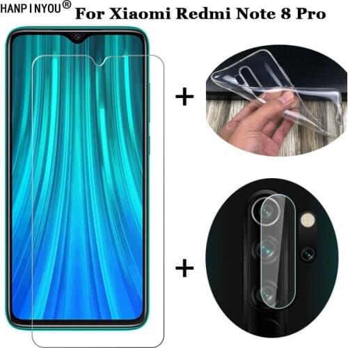 3-in-1 For Xiaomi Redmi Note 8 Note8 Pro Tempered Glass Screen Protector + Soft TPU Case + Camera Lens Glass Protection Film