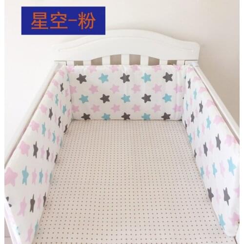1pcs U type 180cm Length 30cm height Zipper Baby Bed Bumper Soft cotton Breathable Baby Cot Bedding set