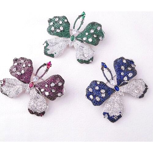 1pc Womens Beautiful Crystal Zirconia Fashion Butterfly brooch