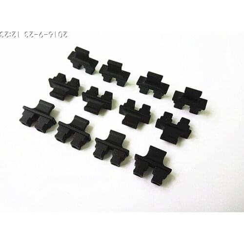 100 Pcs Black Ethernet Hub Port SC Anti Dust Cover Cap Protector Plug