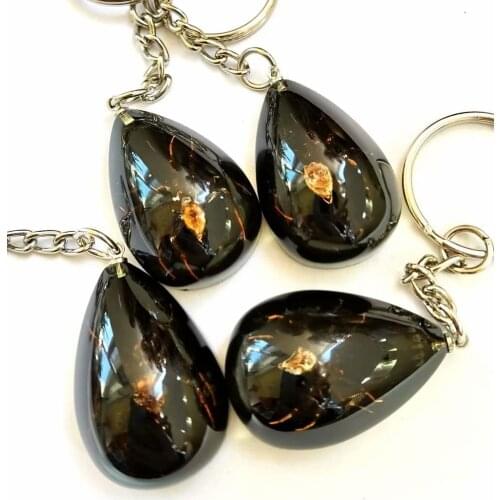 12 pcs charming real spider black back drop style keychain Specimen