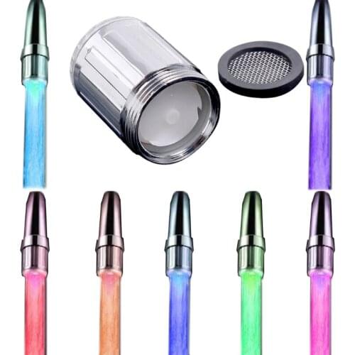 3Pc/Set 7 Colors Temperature Sensitive Control LED Kitchen Water Faucet Light Water Stream Color Changing Faucet Tap Sink Faucet