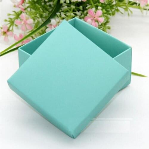 50pcs 6.5*6.5*3.8cm Green paper box packaging wedding favor gift Jewelry packaging paper cardboard box with lid