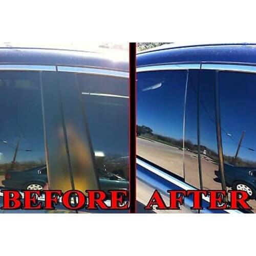 6 Pcs Center BC Column Stickers Mirror Effect Window Pillar Posts Cover Trim For Honda 07-11 Set Door Trim