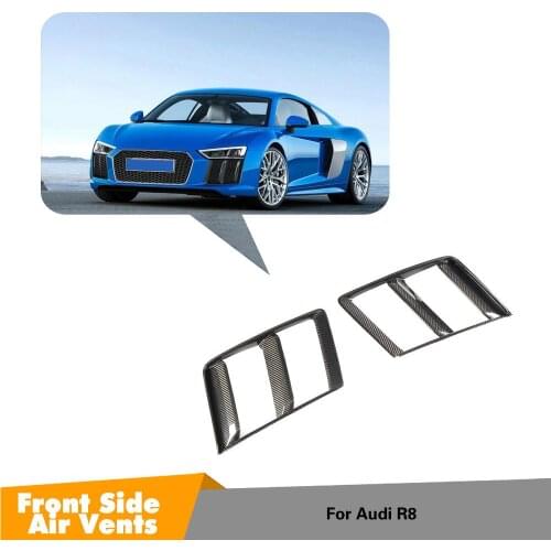 Air Vents Covers for Audi R8 2016 - 2018 Carbon Fiber Front Bumper Splitters Fog Lights Lamp Air Vents Covers