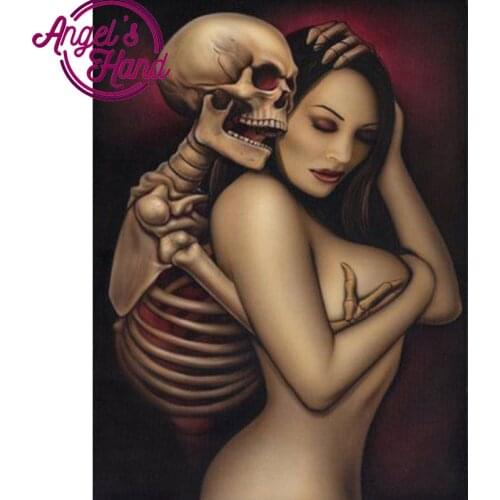 Diamond painting square cross-stitch beadwork kits Diamond embroidery Skeleton of love 5d diamond mosaic Rhinestone paintings