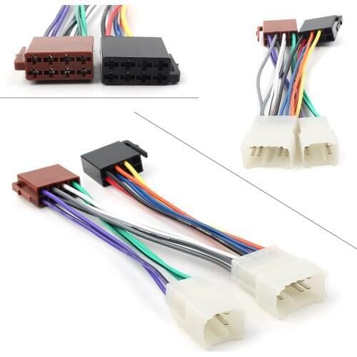 2Pcs Car Stereo Double Din Dash Facia Fascia Kit w/ ISO Wiring Harness for Toyota Camry Corolla Hilux RAV4 Yaris Land Cruiser